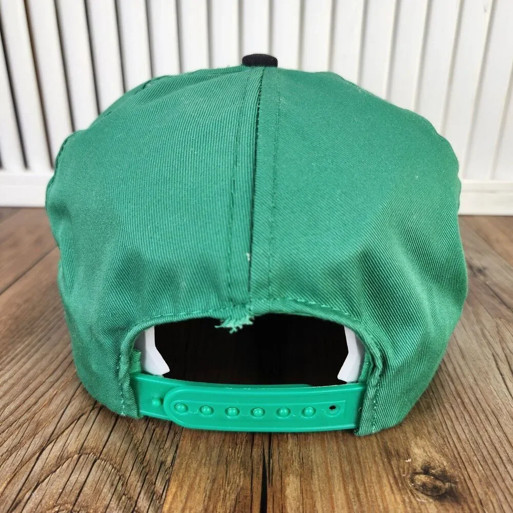 VTG Boston Celtics AJD Snapback Hat Cap Green Black NBA Logo 90s Retro Sports